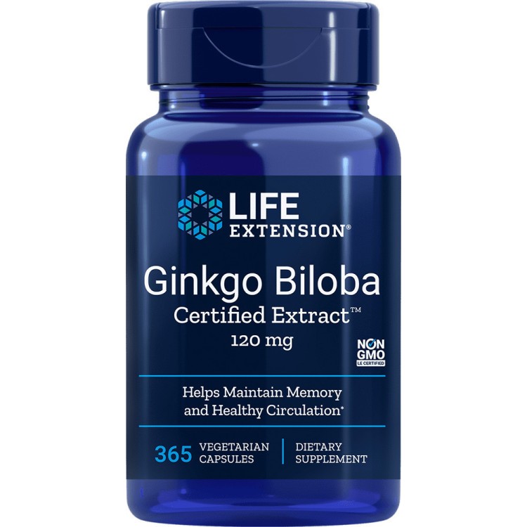 Life Extension Ginkgo Biloba Certified Extract 120mg 365 φυτικές κάψουλες Βότανα-Φυτικά εκχυλίσματα