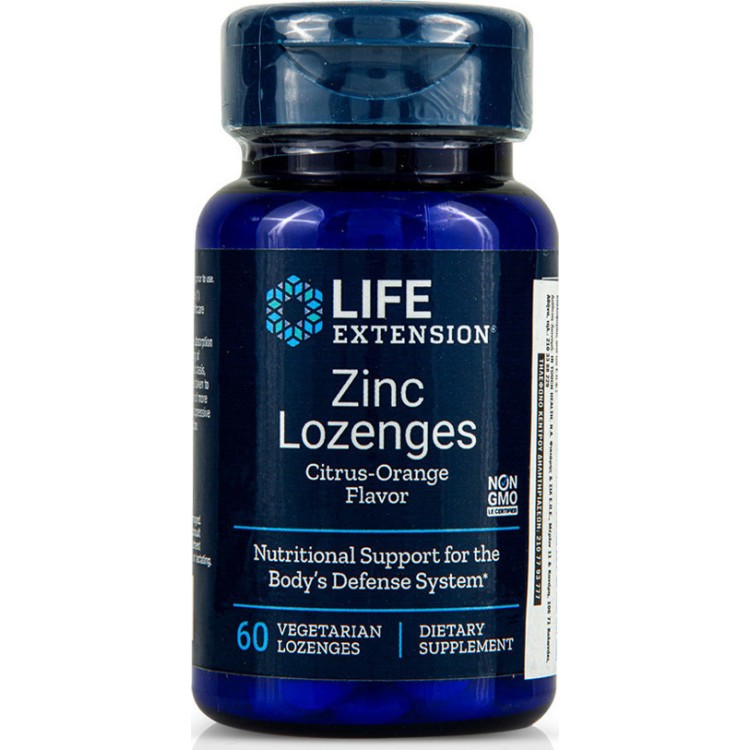 Life Extension Zinc Lozenges Citrus Orange 60 παστίλιες