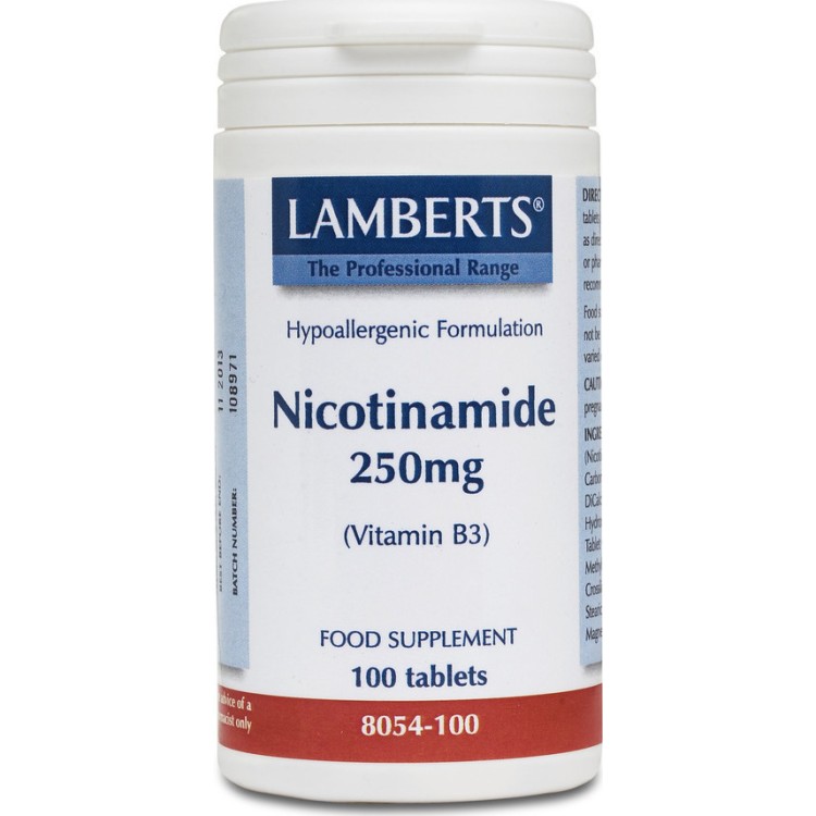 Lamberts Nicotinamide Vitamin B3 250MG 100 ταμπλέτες