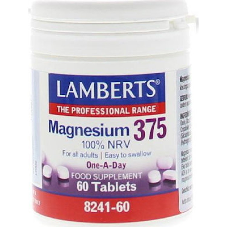 Lamberts Magnesium 375 100% NRV 60 Ταμπλέτες Μέταλλα-Ιχνοστοιχεία