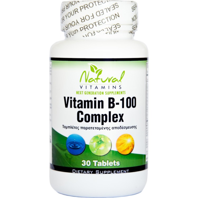 Natural Vitamins Vitamin B 100 Complex 30 ταμπλέτες Βιταμίνες ,Πολυβιταμίνες