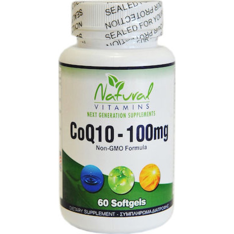 Natural Vitamins CoQ10 100mg 60 μαλακές κάψουλες Αντιοξειδωτικά