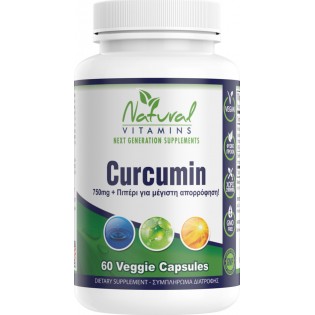 Natural Vitamins Curcumin 750mg 60 κάψουλες