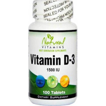 Natural Vitamins D-3 1500IU 100 tabs