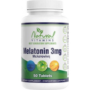 Natural Vitamins Melatonin 3mg 50 ταμπλέτες