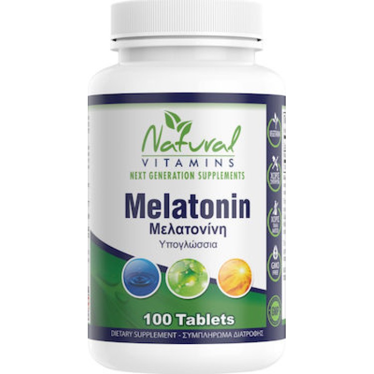 Natural Vitamins Melatonin 1mg 100 ταμπλέτες Ειδικά Συμπληρώματα