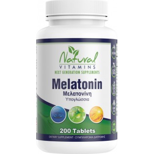 Natural Vitamins Melatonin 1mg 200 ταμπλέτες