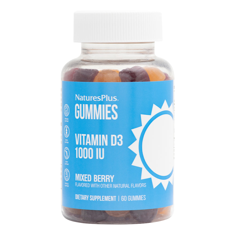 Nature's Plus Gummies Vitamin D3 1000iu Mixed Berry 60 ζελεδάκια Βιταμίες,Πολυβιταμίνες