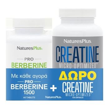 Natures Plus Promo Pack Berberine 1500mg 60 Caps  & Creatine 120 Caps