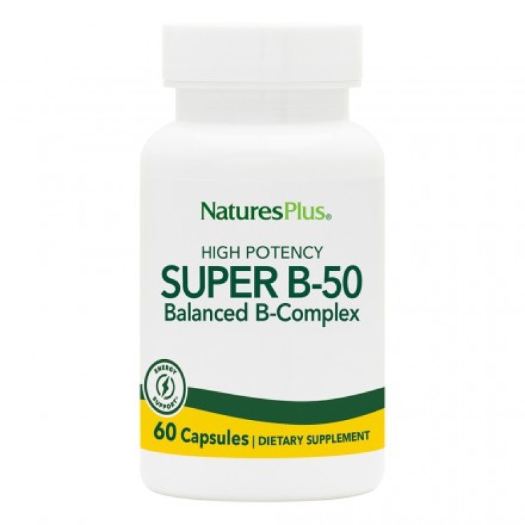 Nature's Plus Super B-50 60 φυτικές κάψουλες ΣΥΜΠΛΗΡΩΜΑΤΑ ΧΟΝΔΡΙΚΗΣ