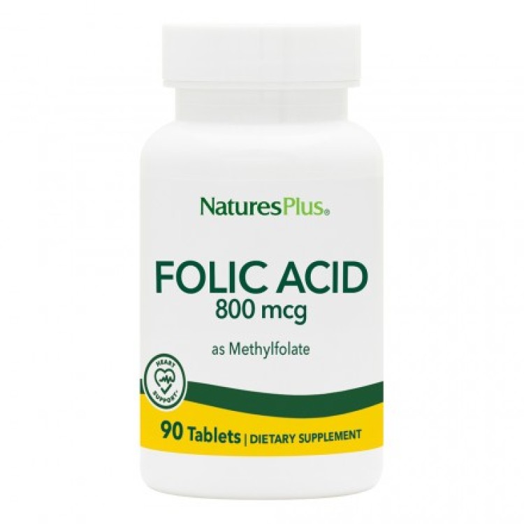 Nature's Plus Folic Acid 800mcg 90 ταμπλέτες ΣΥΜΠΛΗΡΩΜΑΤΑ ΧΟΝΔΡΙΚΗΣ