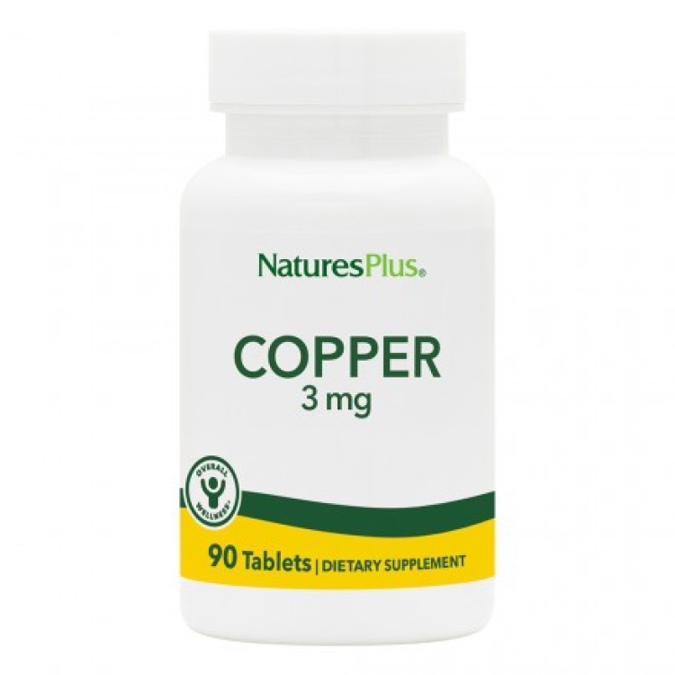 Nature's Plus Copper 3mg 90 ταμπλέτες ΣΥΜΠΛΗΡΩΜΑΤΑ ΧΟΝΔΡΙΚΗΣ
