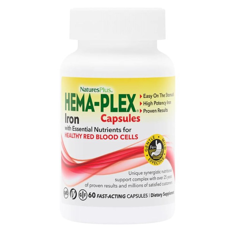 Nature's Plus Hema Plex 60 φυτικές κάψουλες Μέταλλα-Ιχνοστοιχεία