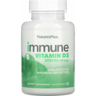 Nature's Plus A Immune Vitamin D3 5000iu 60 μαλακές κάψουλες