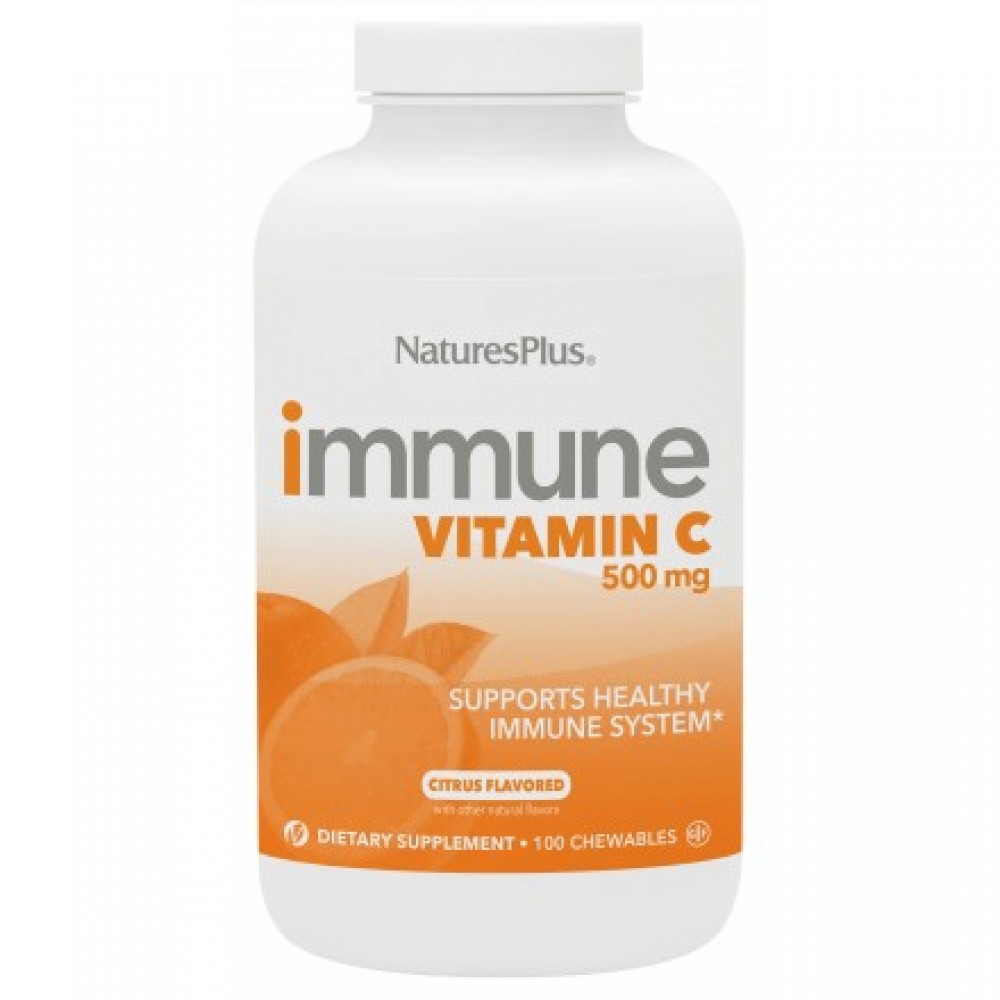 Nature's Plus Immune Vitamin C 500mg 100 μασώμενες ταμπλέτες