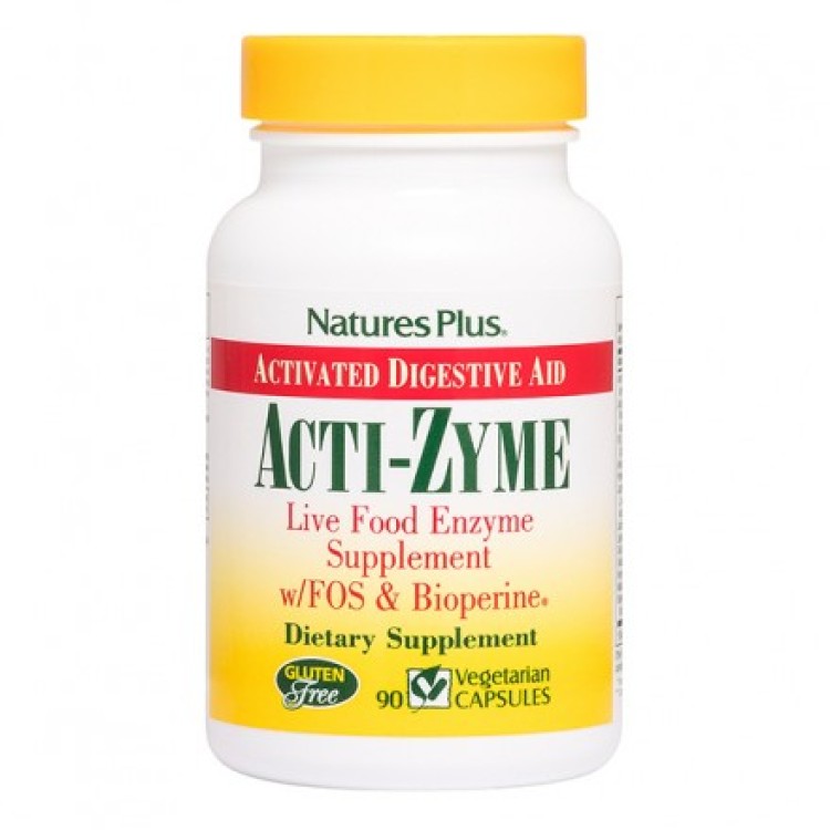 Nature's Plus Acti Zyme 90 φυτικές κάψουλες Προβιοτικά- Ένζυμα