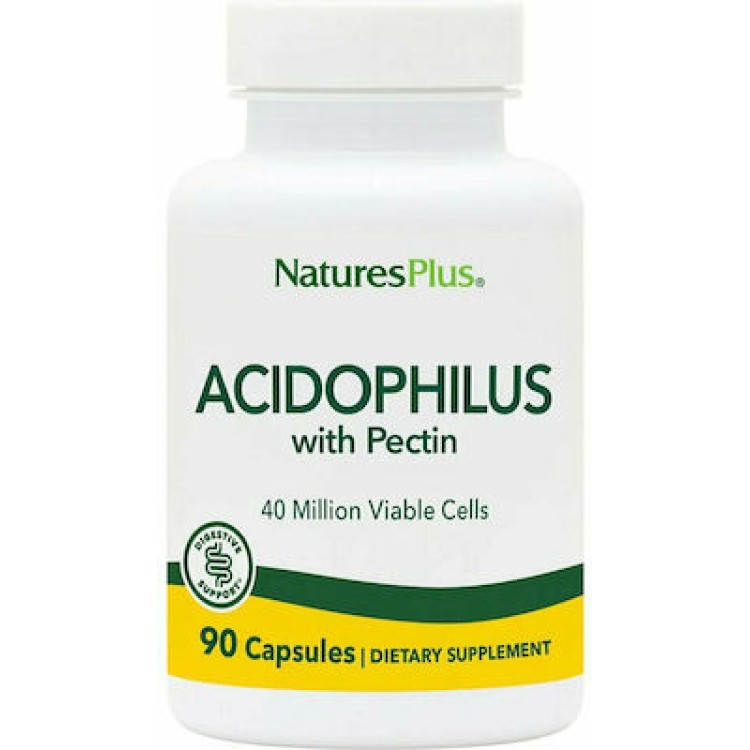 Nature's Plus Acidophilus 90 φυτικές κάψουλες Προβιοτικά- Ένζυμα