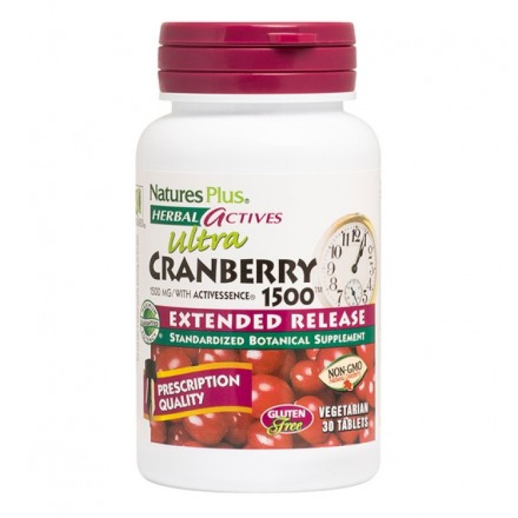 Nature's Plus Ultra Cranberry 1500 Extended Release 30 Ταμπλέτες Βότανα-Φυτικά εκχυλίσματα