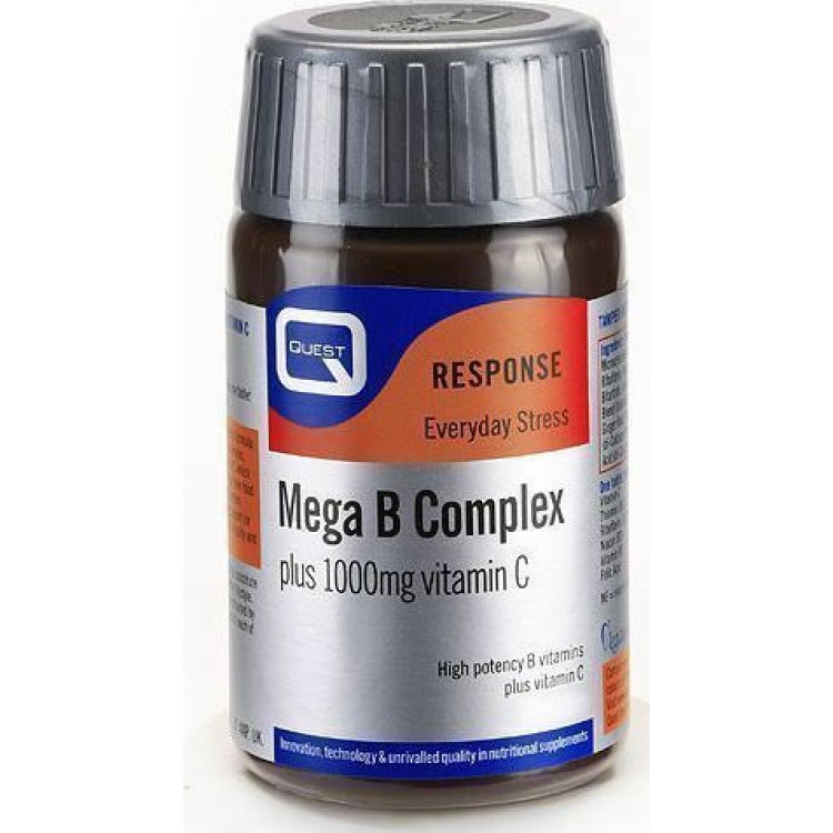 Quest Naturapharma Mega B Complex with 1000mg Vitamin C 60 ταμπλέτες Βιταμίες,Πολυβιταμίνες