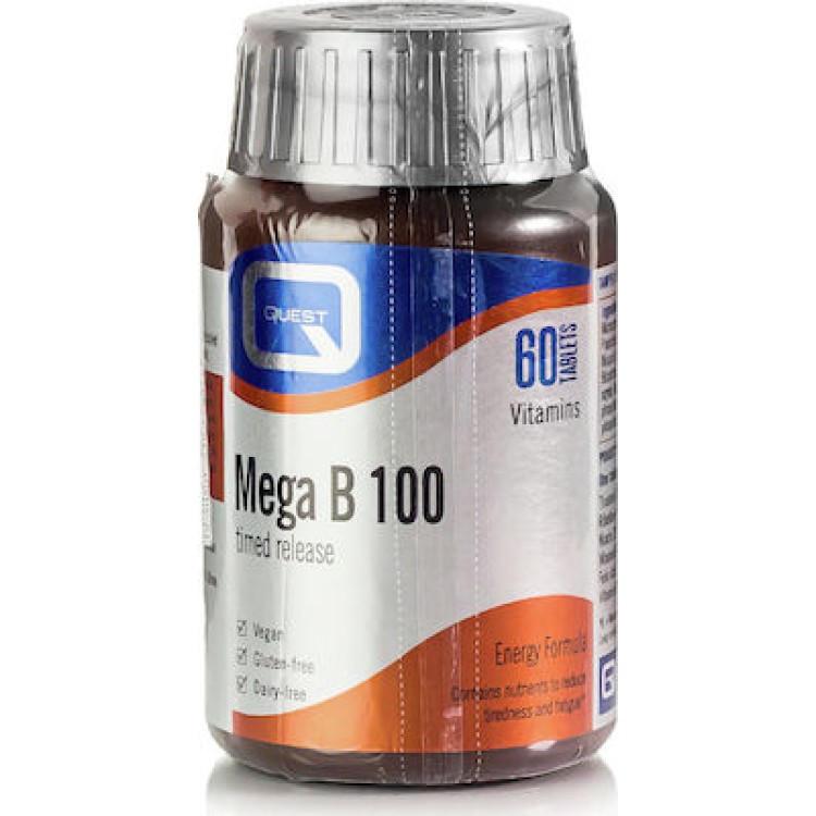 Quest Naturapharma Mega B-100 Timed Release 60 ταμπλέτες Βιταμίες,Πολυβιταμίνες