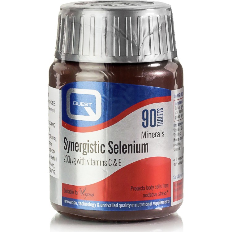 Quest Naturapharma Synergistic Selenium 200μg & Vitamins C & E 90 ταμπλέτες Αντιοξειδωτικά