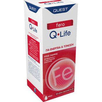 Quest Naturapharma Fero Q Life Υγρός Σίδηρος Πορτοκάλι & Μέλι 200ml
