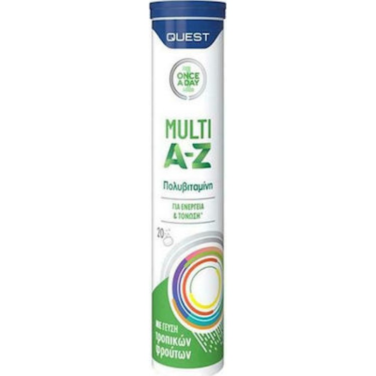 Quest Naturapharma Multi A-Z Vitamins 20 αναβράζοντα δισκία Τροπικά Φρούτα Βιταμίες,Πολυβιταμίνες