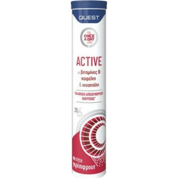 Quest Naturapharma Once A Day Active 20 αναβράζοντα δισκία Grapefruit Βιταμίες,Πολυβιταμίνες