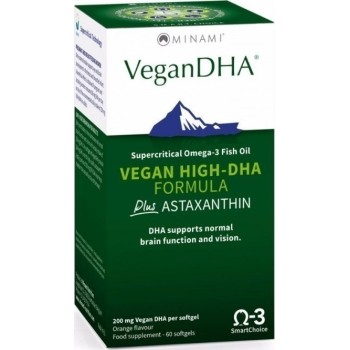 Minami VeganDHA Vegan High DHA Formula Plus Astaxanthin 60 κάψουλες