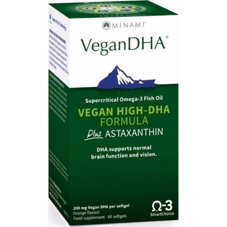 Minami VeganDHA Vegan High DHA Formula Plus Astaxanthin 60 κάψουλες