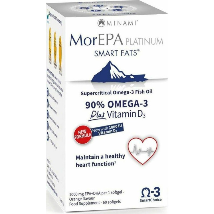 Minami MorEPA Platinum & Vitamin D3 60 μαλακές κάψουλες