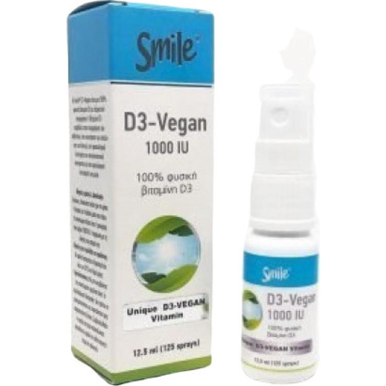 Smile D3 Vegan Oral Spray 1000iu 12.5ml Βιταμίνες ,Πολυβιταμίνες