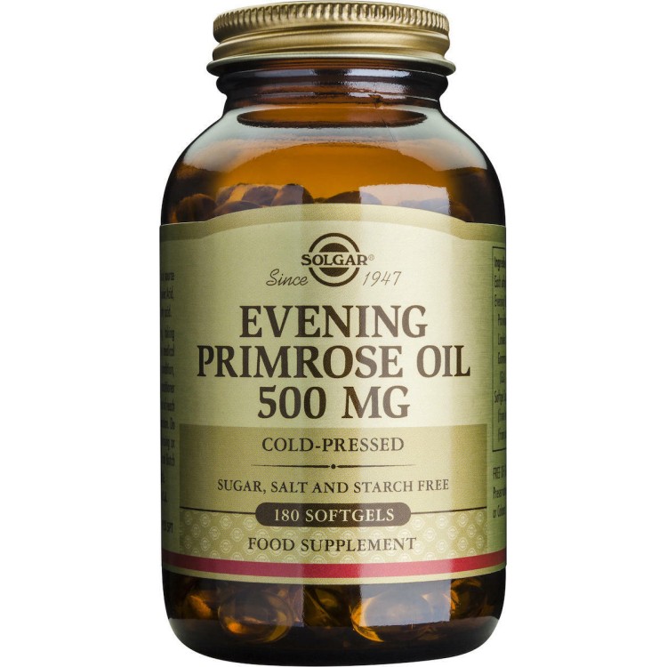 Solgar Evening Primrose Oil 500mg 180 μαλακές κάψουλες Λιπαρά Οξέα 