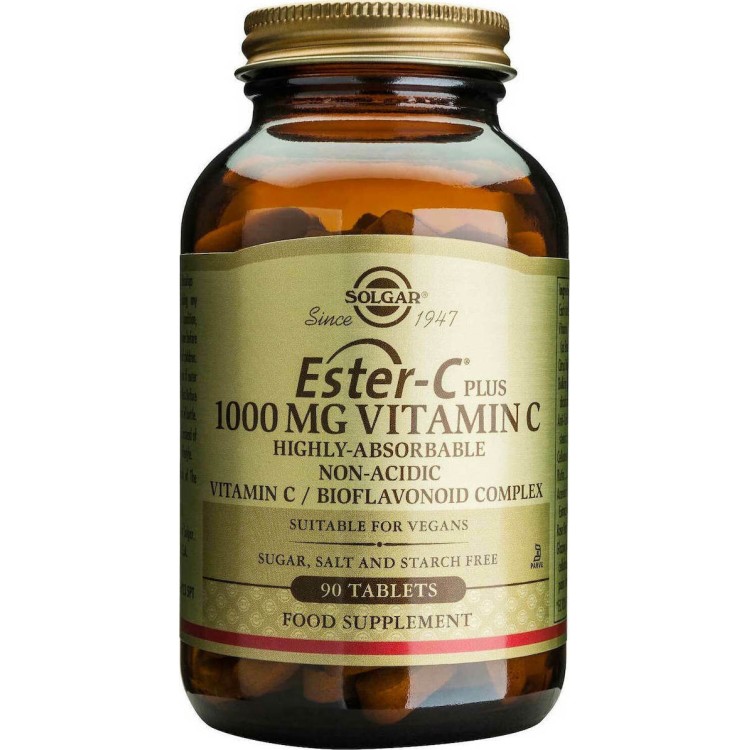 Solgar Ester-C 1000mg Vitamin C 90 ταμπλέτες Βιταμίνες ,Πολυβιταμίνες