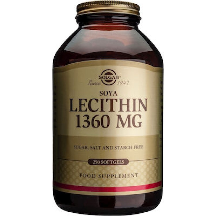 Solgar Lecithin 1360mg 250 μαλακές κάψουλες