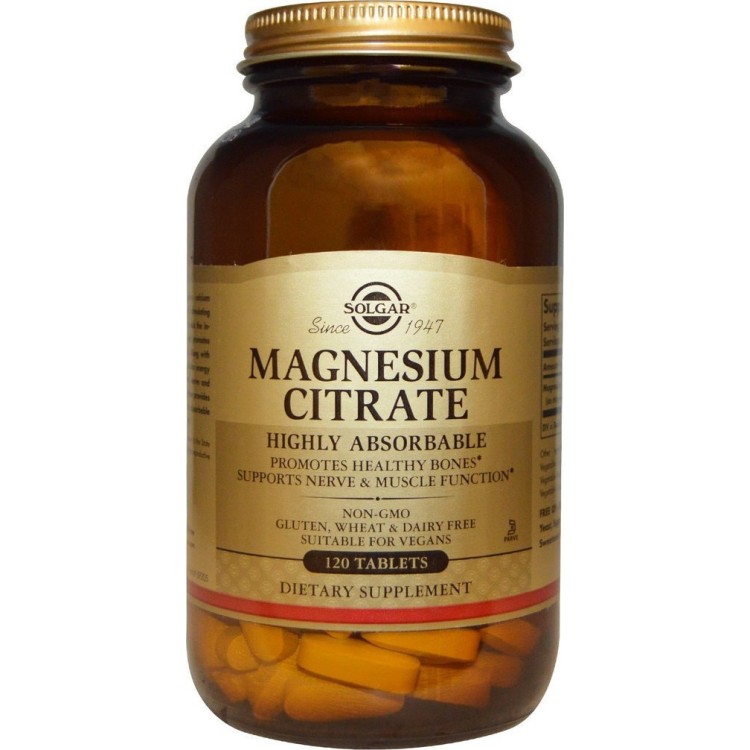 Solgar Magnesium Citrate 200mg 120 ταμπλέτες Μέταλλα-Ιχνοστοιχεία