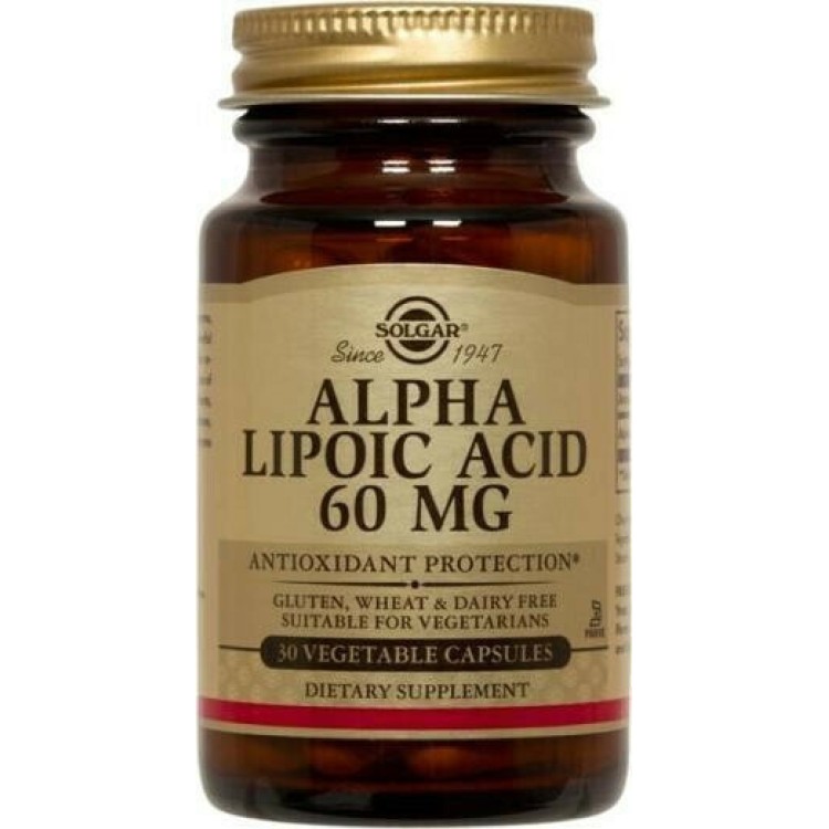 Solgar Alpha Lipoic Acid 60mg 30 φυτικές κάψουλες