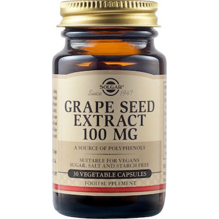 Solgar Grape Seed Extract 100mg 30 φυτικές κάψουλες