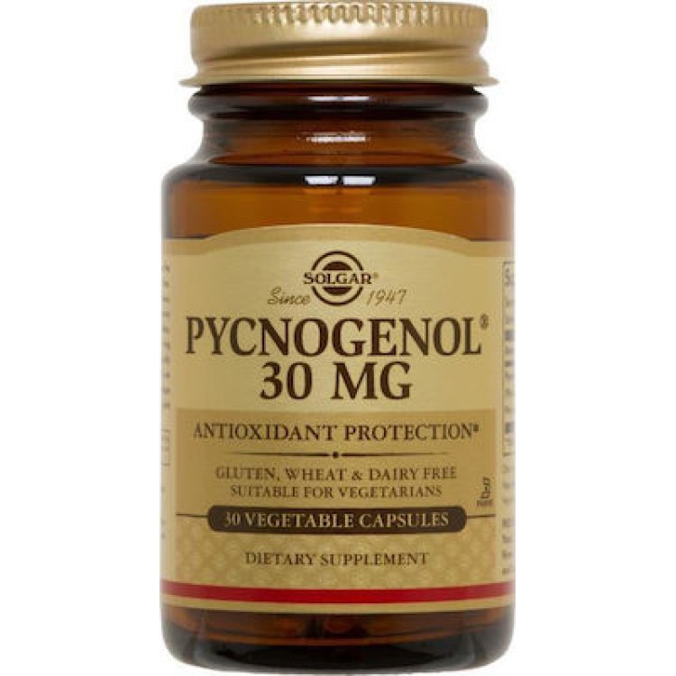 Solgar Pycnogenol 30mg 30 φυτικές κάψουλες Αντιοξειδωτικά