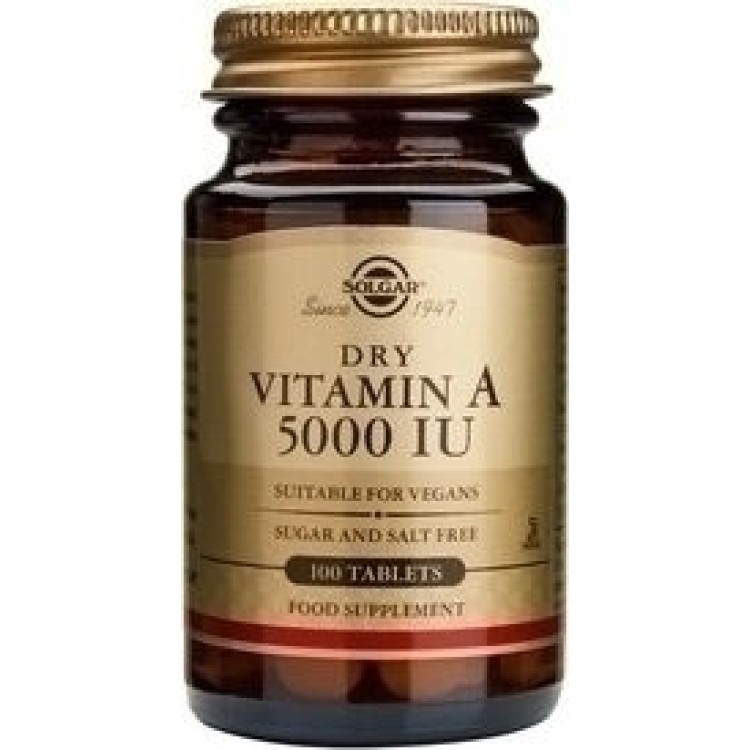 Solgar Vitamin A 5000 IU 100 ταμπλέτες Βιταμίνες ,Πολυβιταμίνες