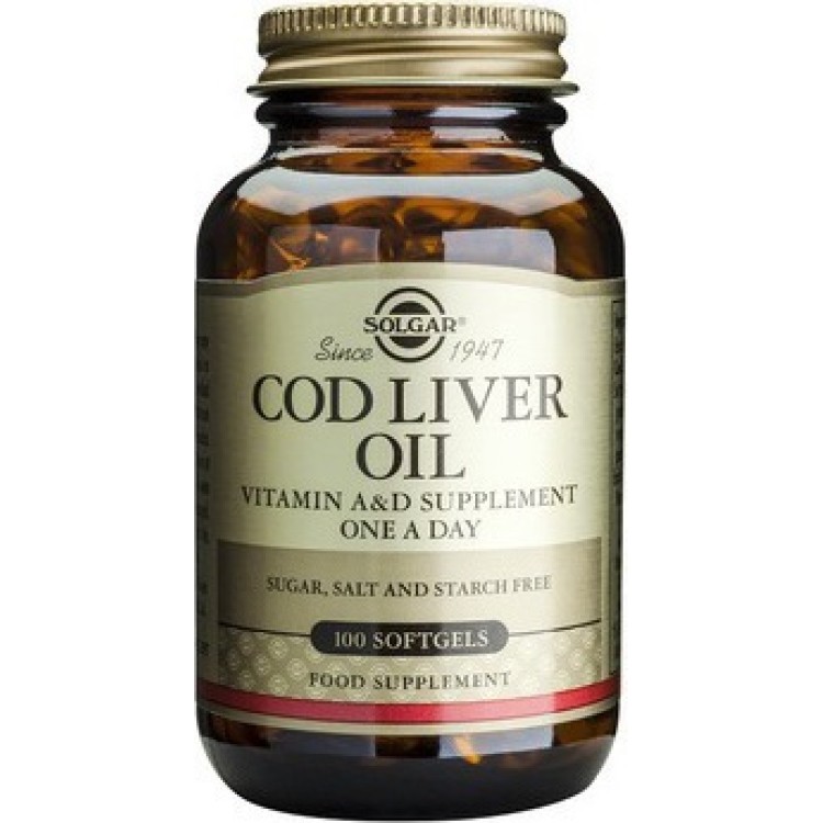 Solgar Cod Liver Oil 100 μαλακές κάψουλες Αντιοξειδωτικά