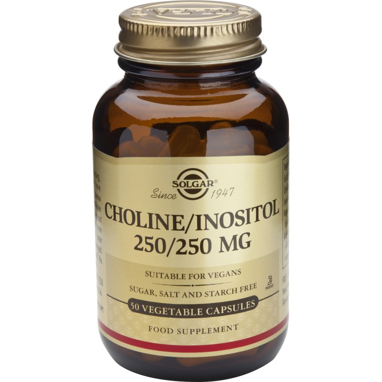 Solgar Choline Inositol 250/250mg 50 φυτικές κάψουλες Βιταμίνες ,Πολυβιταμίνες