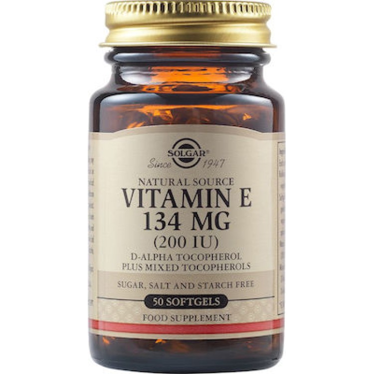 Solgar Vitamin E 200IU 50 μαλακές κάψουλες Βιταμίνες ,Πολυβιταμίνες