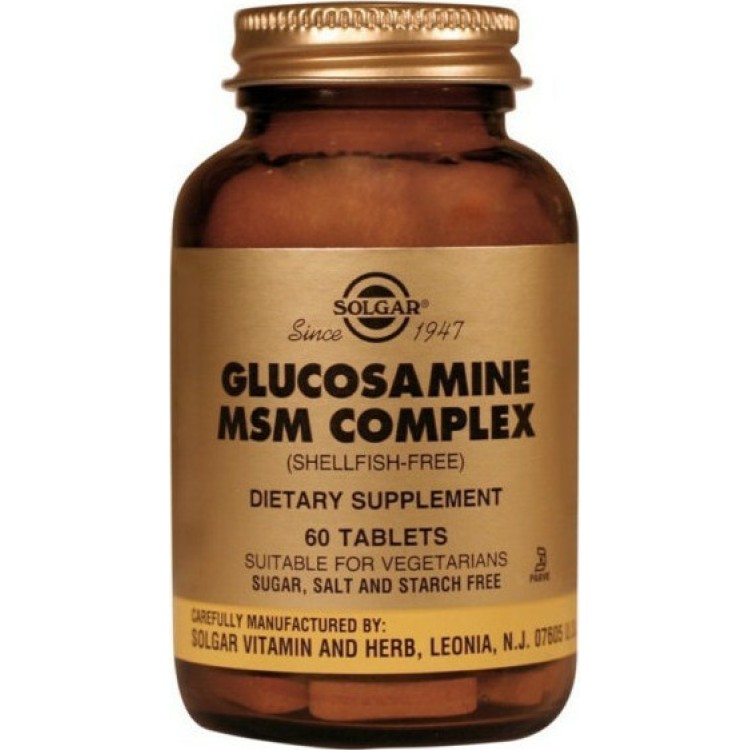 Solgar Glucosamine MSM Complex Shellfish Free 60 ταμπλέτες Ειδικά Συμπληρώματα