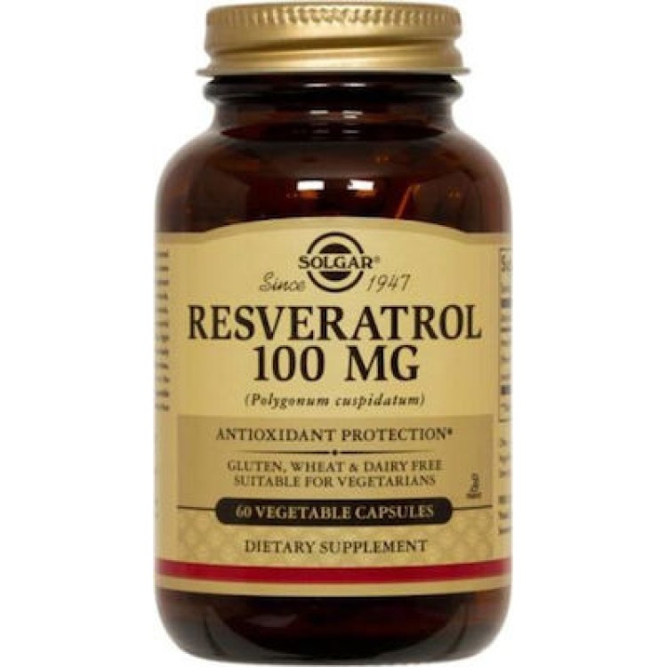 Solgar Resveratrol 100mg 60 φυτικές κάψουλες Αντιοξειδωτικά