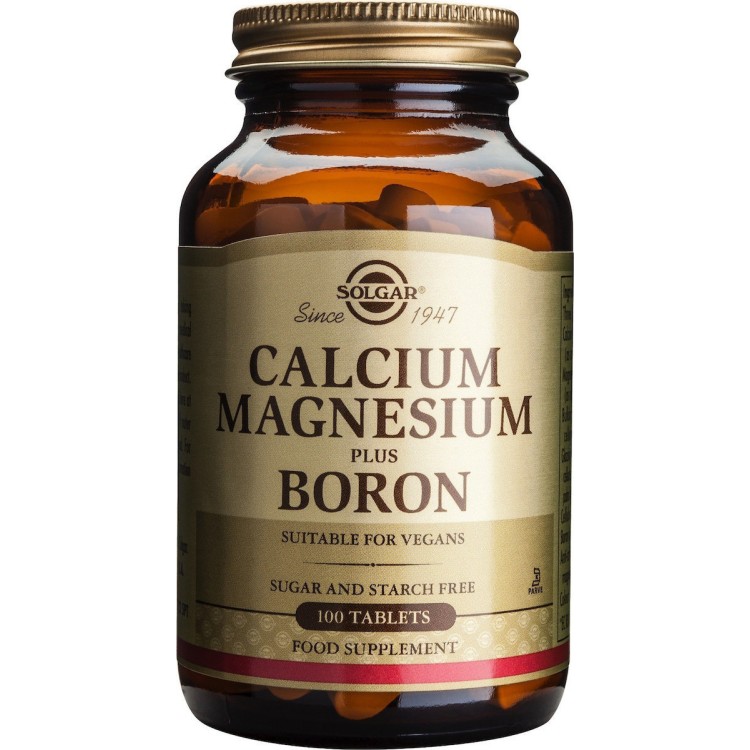 Solgar Calcium Magnesium Plus Boron 100 ταμπλέτες Μέταλλα-Ιχνοστοιχεία