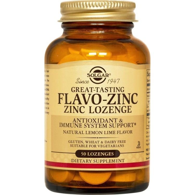 Solgar Flavo Zinc 23mg Lozenges 50 παστίλιες Μέταλλα-Ιχνοστοιχεία