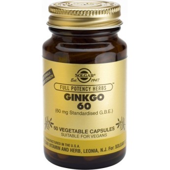 Solgar Ginkgo Biloba 60 φυτικές κάψουλες