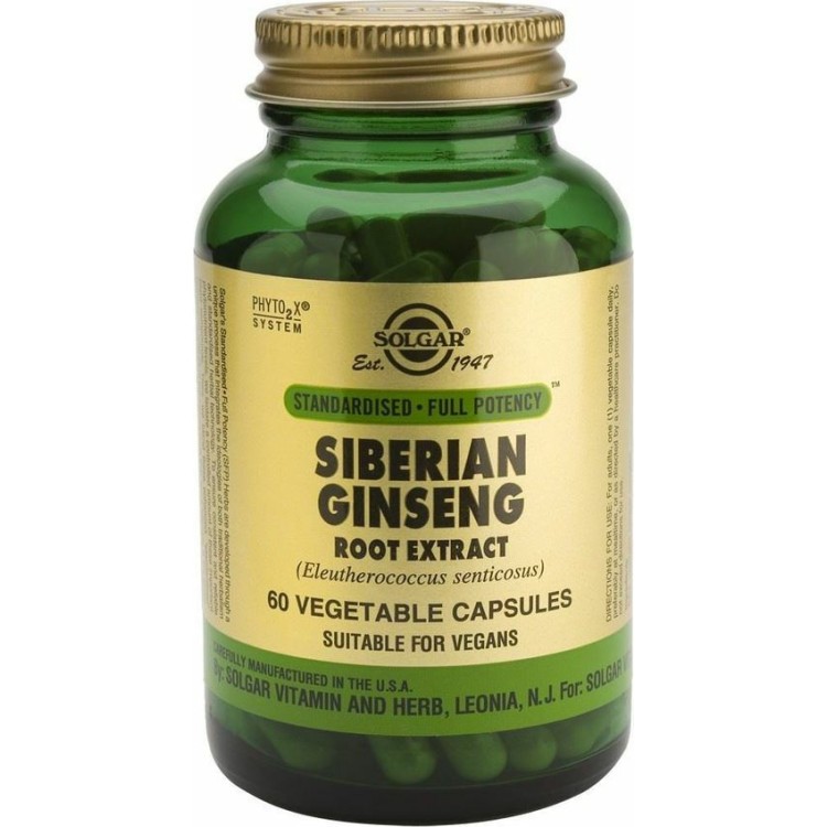 Solgar SFP Siberian Ginseng Extract 60 φυτικές κάψουλες Βότανα-Φυτικά εκχυλίσματα