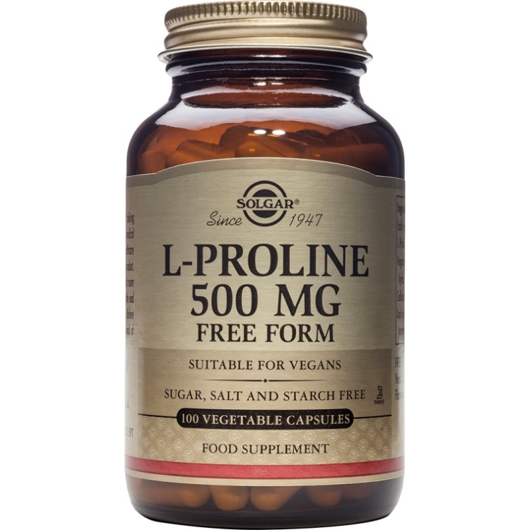 Solgar L-Proline 500mg 100 φυτικές κάψουλες